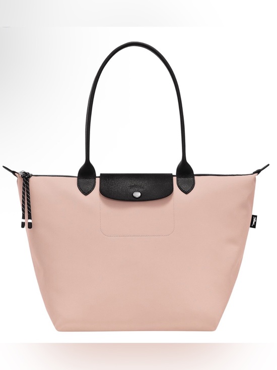 Longchamp Handbags - Longchamp Le Pliage Large Tote Bag - Blush Pink / Tan with Black Trim